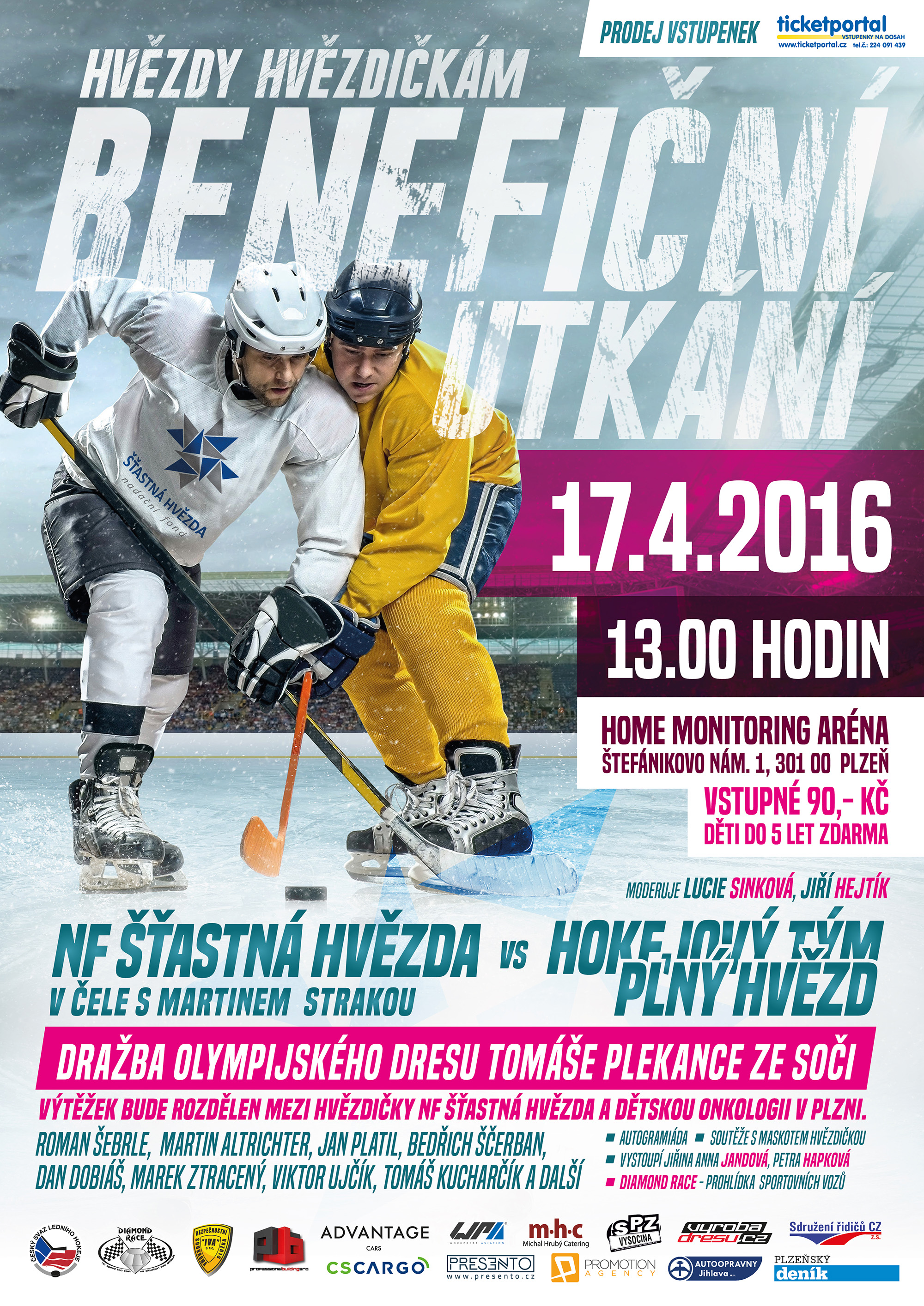 17.4.2016 benefiční hokejové utkání – Hvězdy hvězdičkám
